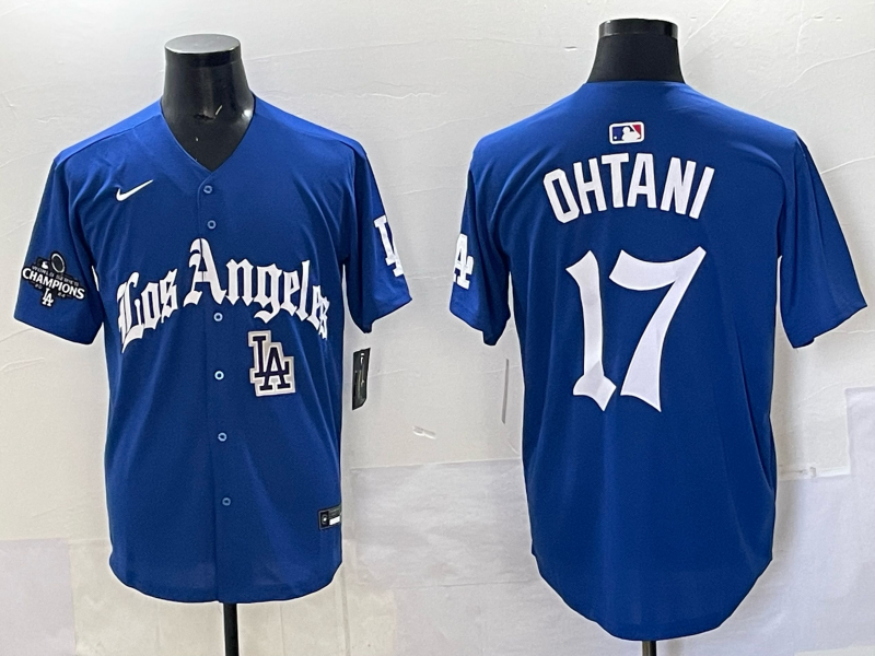 Men Los Angeles Dodgers #17 Ohtani Blue 2025 Nike MLB Jersey style 001